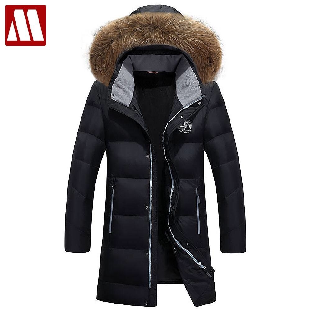 Parkas Men's Jacket Hooded Duck Fur Collar